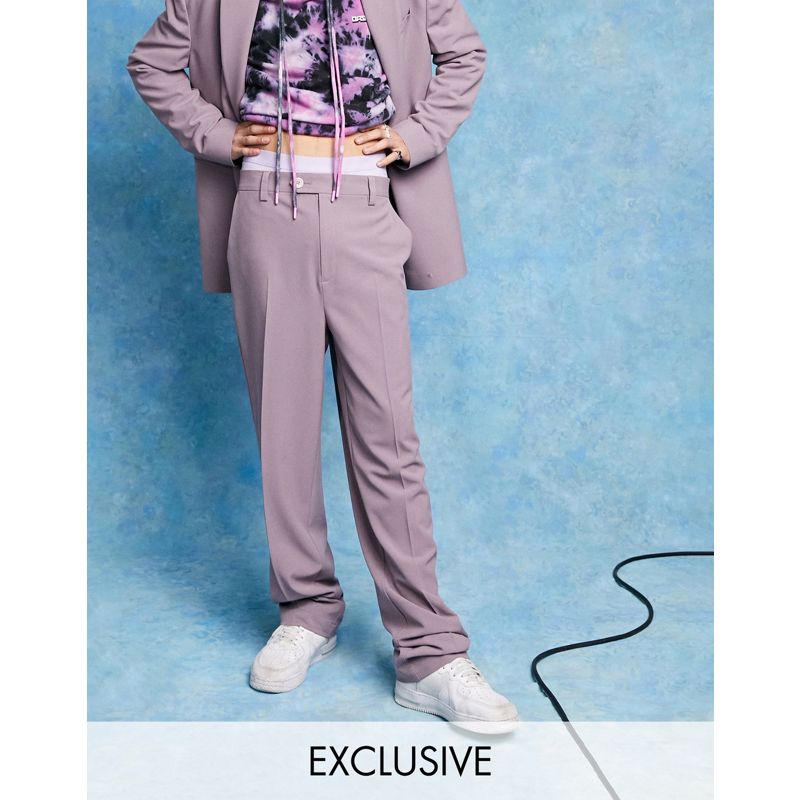 Abiti Uomo COLLUSION - Coordinato con blazer oversize e pantaloni lilla