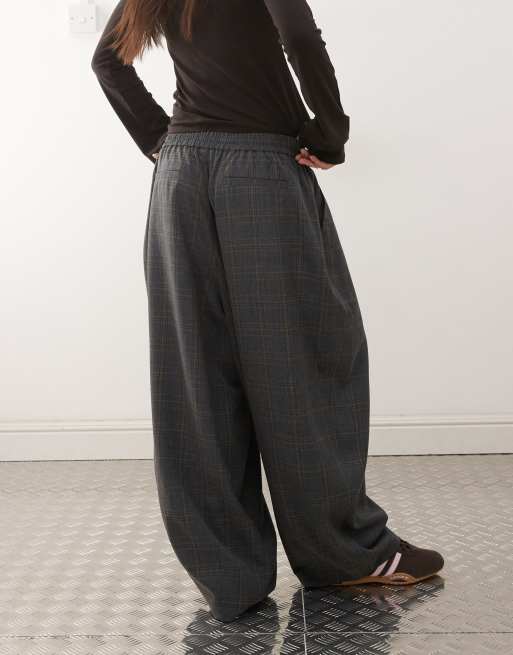 COLLUSION - Pantaloni XL a palloncino grigi a quadri, 5 di 5