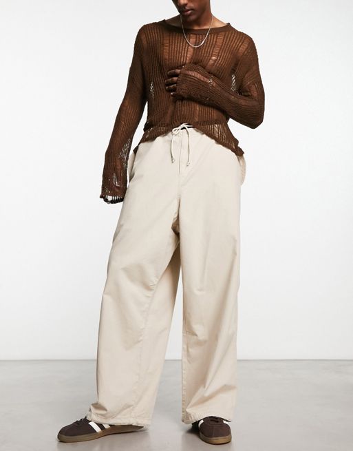 COLLUSION parachute pants in stone | ASOS