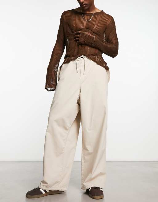 COLLUSION parachute trouser in stone