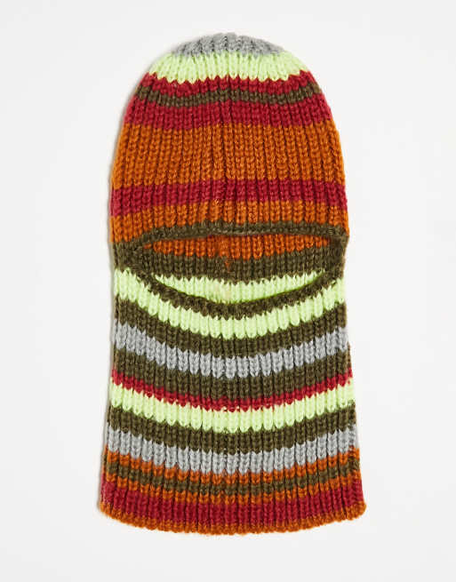 COLLUSION - Passamontagna in maglia a righe multicolore