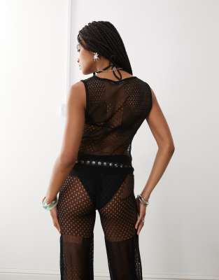 Collusion Patch Work Mesh Top