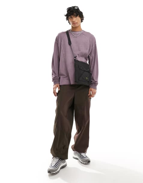 COLLUSION patchwork baggy pants in brown - view 1