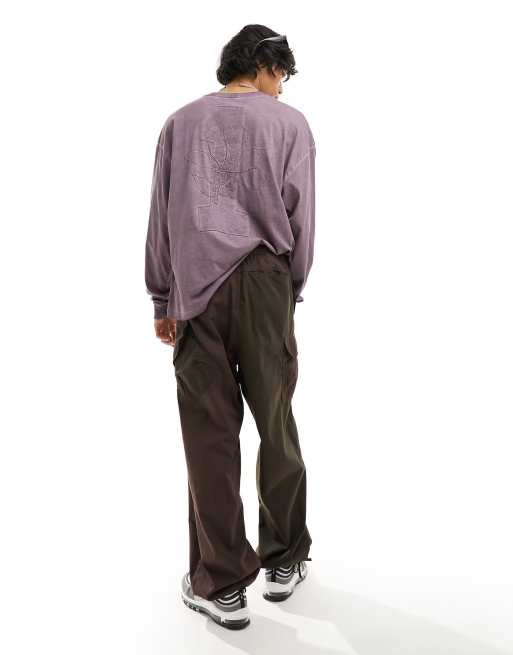 COLLUSION patchwork baggy trousers in brown