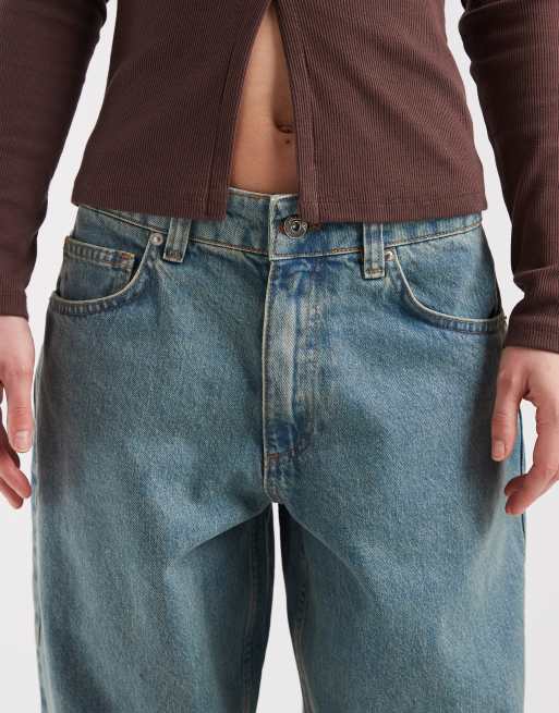Collusion Petite antifit jean in dirty mid blue, 4 of 5