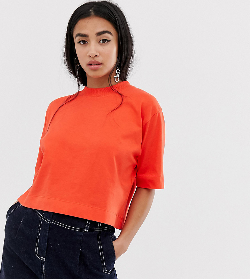COLLUSION Petite boxy short sleeve t-shirt in red