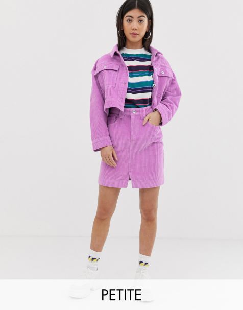 COLLUSION Petite denim mini skirt in cord