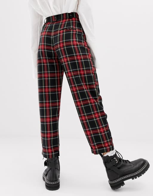 COLLUSION Petite tartan check pant