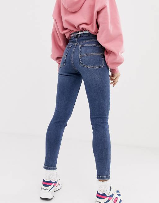 COLLUSION Petite x001 skinny jeans in min wash blue, 2 of 4