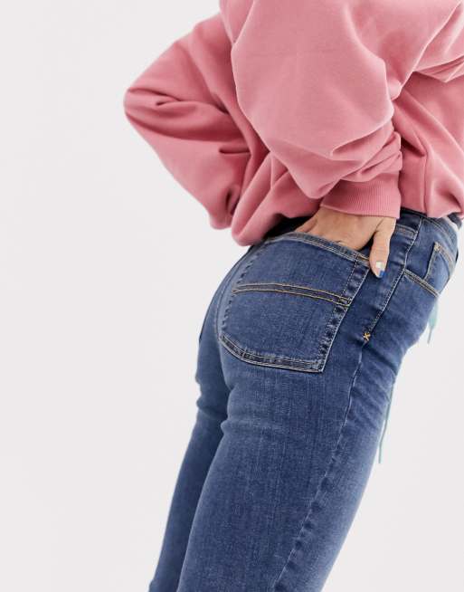 COLLUSION Petite x001 skinny jeans in min wash blue, 3 of 4