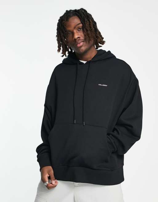 Pull&Bear not working today printed hoodie in black