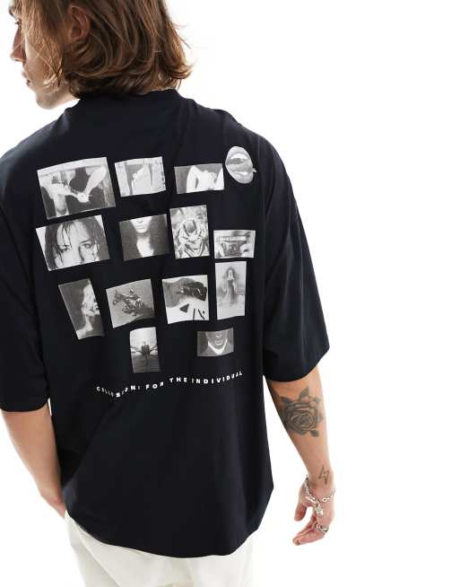 COLLUSION Photographic collage print t shirt in black ASOS