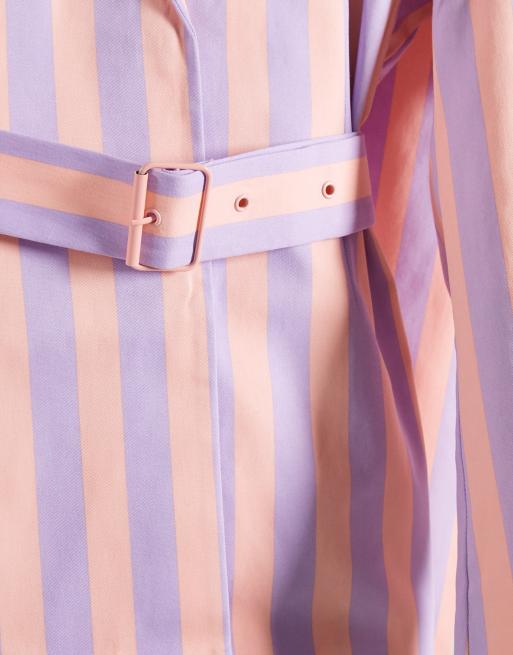 COLLUSION pink striped blazer with belt, 4 of 4