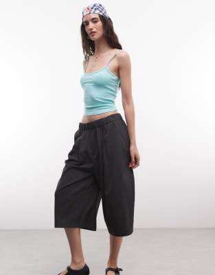 Collusion Pinstripe Longline Jorts In Multi