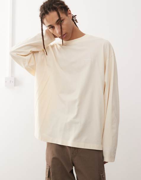 COLLUSION - Piqué T-shirt met lange mouwen in ecru - view 1