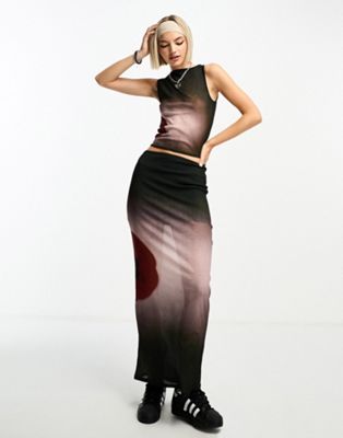 COLLUSION placement flower maxi skirt in multi  - ASOS Price Checker