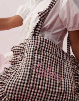 Collusion Plaid Shoulder Bag With Frills