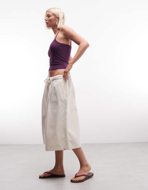 COLLUSION pleated balloon short in ivory, 5 of 5