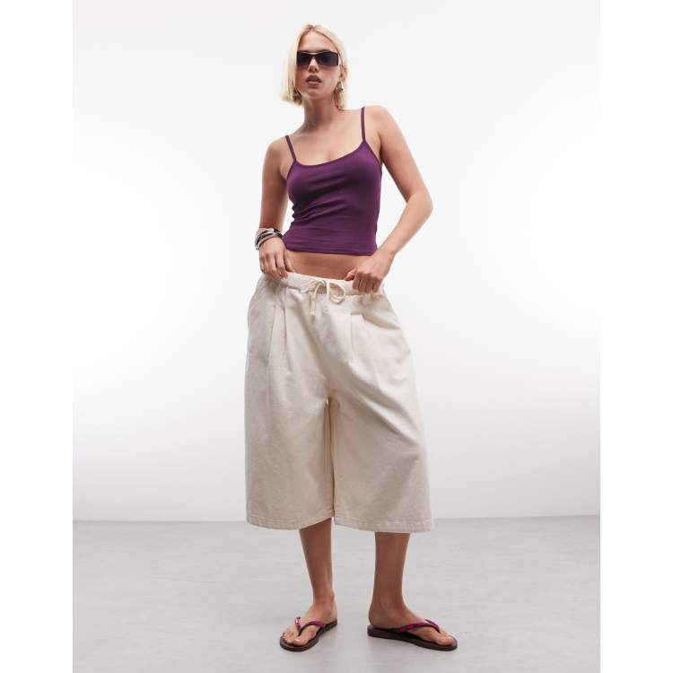 COLLUSION pleated balloon shorts in ivory | ASOS