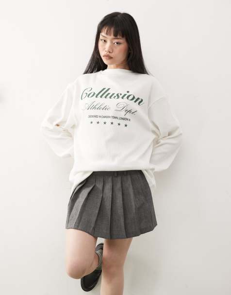 COLLUSION pleated mini kilt in grey - view 1