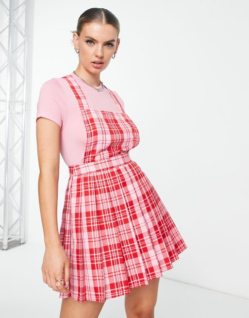 Topshop pleated discount pinafore dress