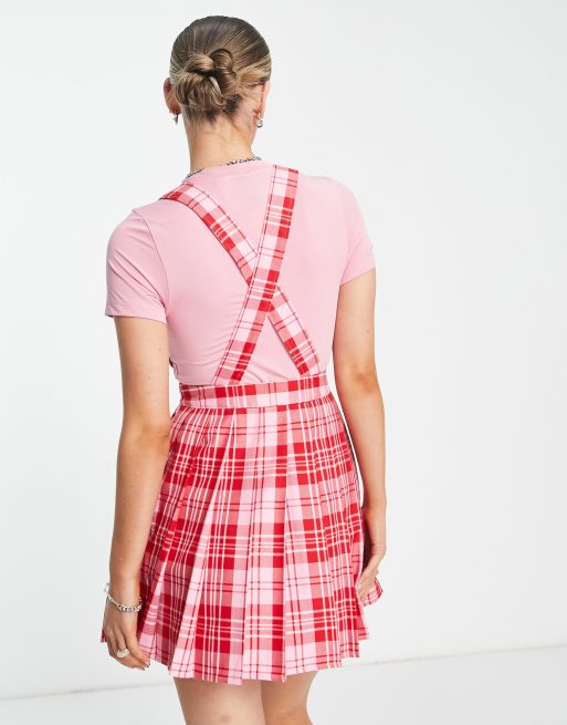 Pink hot sale tartan pinafore