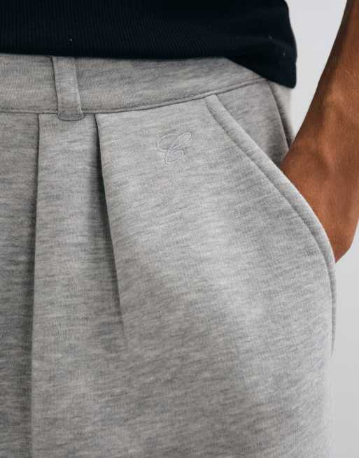 COLLUSION pleated wide leg pants in grey marl, 4 of 5