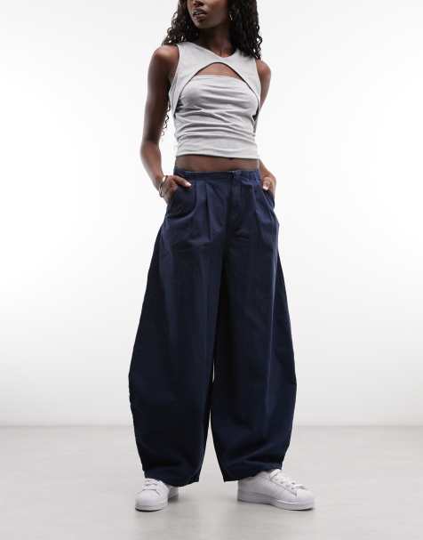 COLLUSION plisserede XL-balloon-jeans i navy - view 1