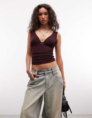 Collusion Plunge Vneck Top In Purple