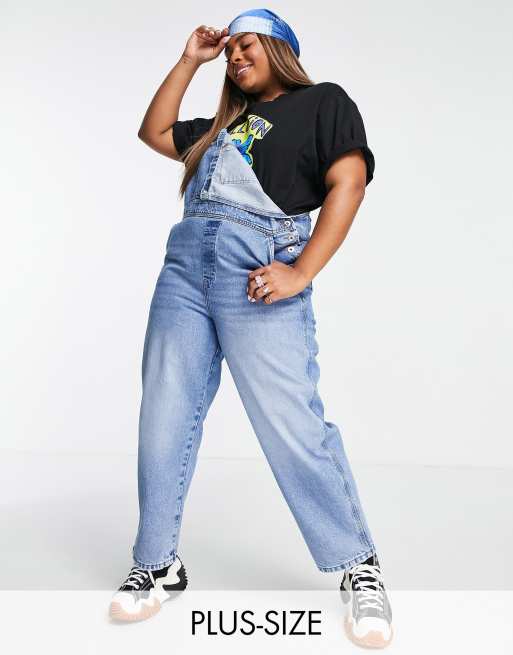 Pimkie denim wide leg dungarees in blue wash