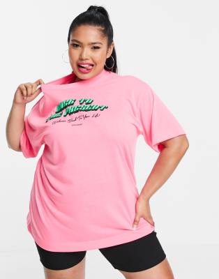 plus size neon pink shirt