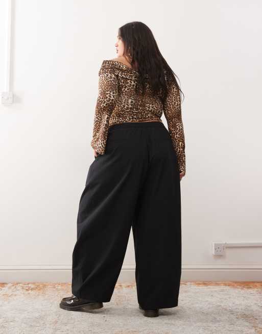 COLLUSION Plus balloon leg pants in black
