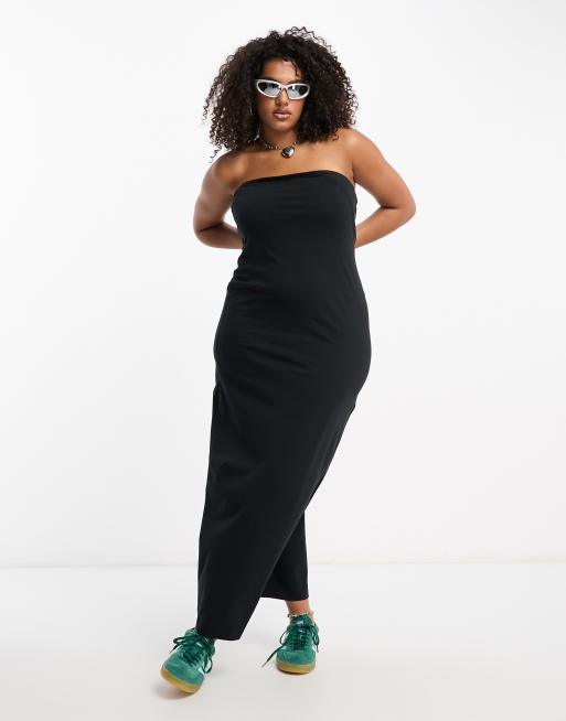 COLLUSION Plus bandeau maxi dress in black | ASOS