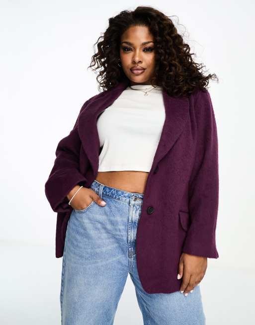 COLLUSION Plus - Blazer oversize en tissu texturé - Violet
