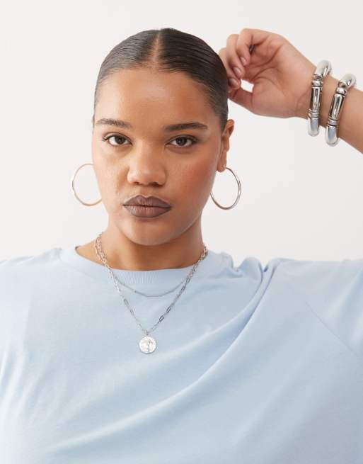 COLLUSION plus boxy short sleeve t-shirt in blue