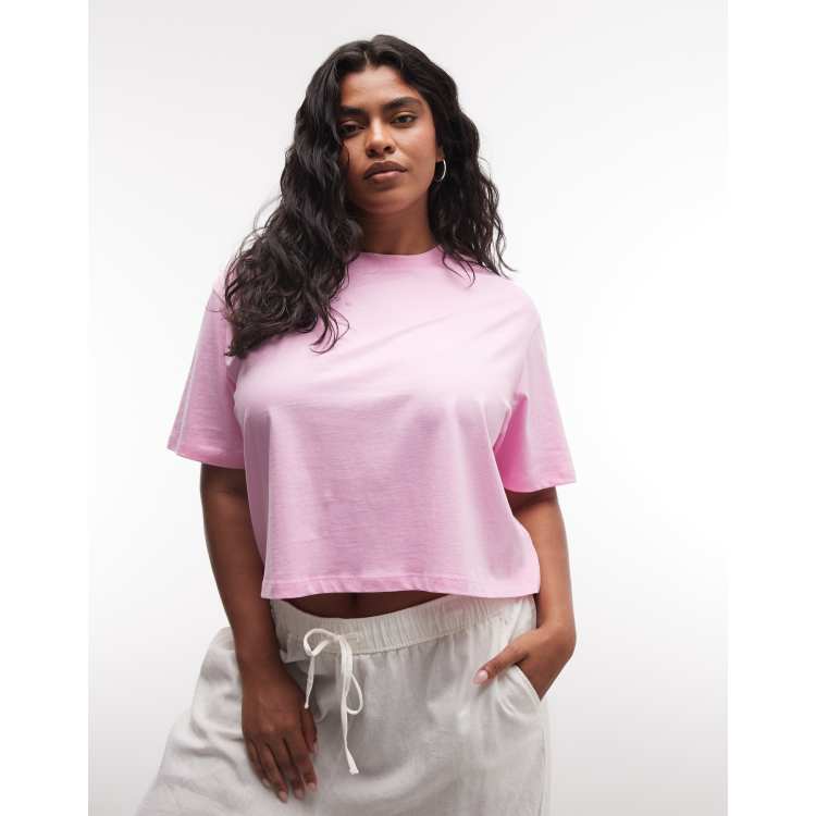 COLLUSION Plus boxy short sleeve T-shirt in bright pink | ASOS