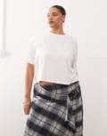 [Collusion] COLLUSION Plus boxy short sleeve T-shirt in white XL WHITE