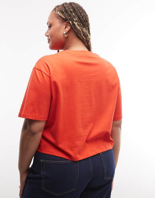 COLLUSION plus boxy T-shirt met korte mouwen in rood, 2 van 4