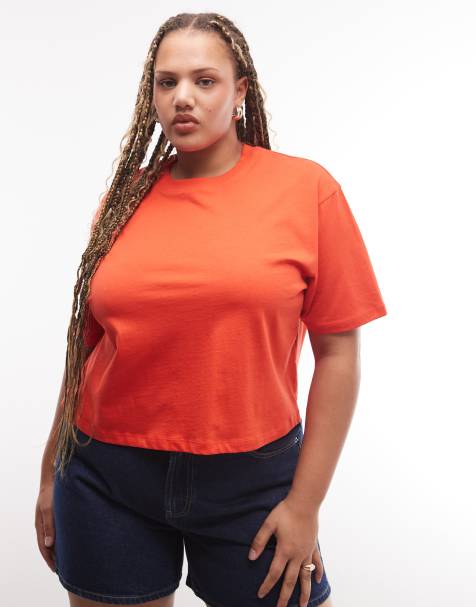 COLLUSION Plus Boxy-T-Shirt mit kurzen Ärmeln in Rot - view 1
