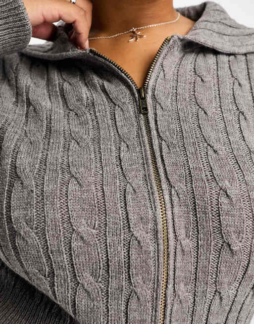 Gray sweater best sale zip up