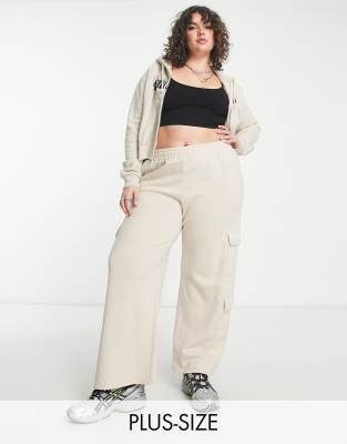 COLLUSION Plus cargo joggers co-ord in stone