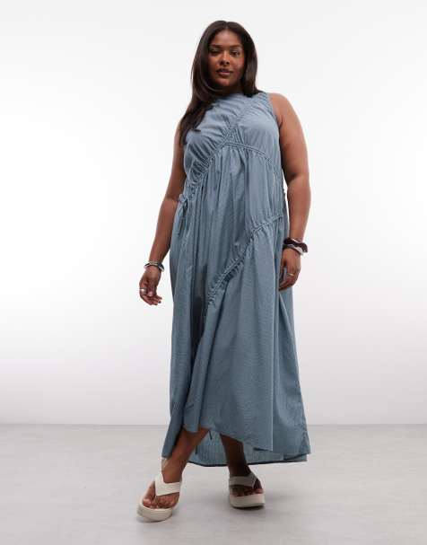 vacation dresses plus size UOUA Hawaiian for Women Sundress Luau Party Summer Curvy Maxi Tropical Boho Beach Dress Black L at Amazon Women's Clothing store Made from fabric SCOMCHIC Plus Size Summer Dress