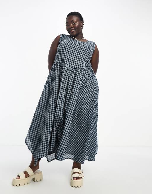 Plus size outlet check dress