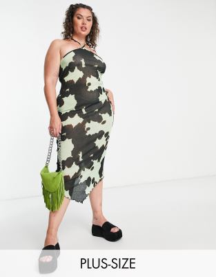 Plus size camo maxi 2024 dress