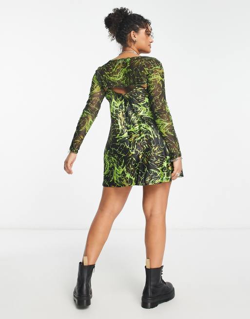 neon cowl neck dress Dresses | Neon Yellow Cowl Neck Bodycon Midi Dress Womens Size L