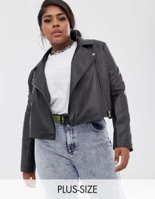 asos plus size leather jacket