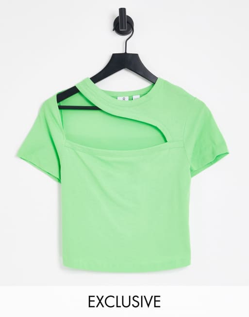 COLLUSION Plus cut out top in green