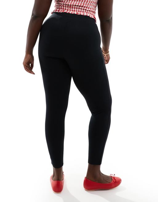COLLUSION Plus deep waistband leggings in black, 4 of 5