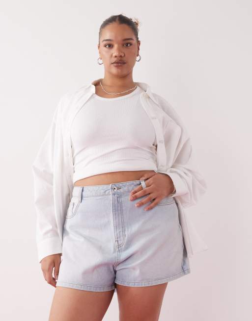 COLLUSION Plus denim loose shorts in light wash, 2 of 5