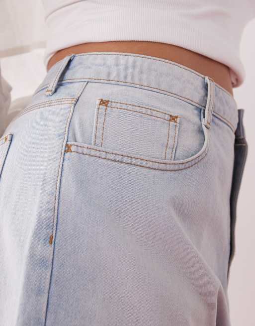 COLLUSION Plus denim loose shorts in light wash, 3 of 5